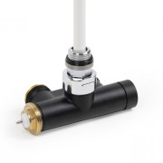 Вентиль Terma Cylinder інтегрований термостатичний кутовий із трубкою правий метал чорний мат TGZTCM007