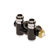 Вентиль Terma Cylinder комбинированный интегрированный с тройником левый металл черный TGZTCZ008