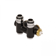 Вентиль Terma Cylinder комбинированный интегрированный с тройником левый металл черный мат TGZTCM013