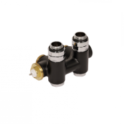 Вентиль Terma Cylinder комбінований інтегрований з трійником правий метал чорний мат TGZTCM009