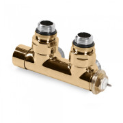 Вентиль Terma Cylinder інтегрований термостатичний кутовий з трубкою лівий метал золотий TGZTZL004