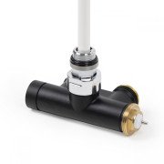 Вентиль Terma Cylinder інтегрований термостатичний кутовий із трубкою лівий метал чорний мат TGZTCM006