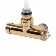 Вентиль Terma Cylinder интегрированный термостатический угловой с трубкой левый металл золотой TGZTZL001