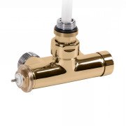 Вентиль Terma Cylinder интегрированный термостатический угловой с трубкой правый металл золотой TGZTZL002