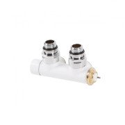 Вентиль Terma Cylinder інтегрований термостатичний кутовий з трубкою лівий метал білий TGZTBI011