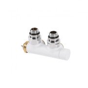 Вентиль Terma Cylinder інтегрований термостатичний кутовий з трубкою правий метал білий TGZTBI012