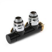 Вентиль Terma Cylinder інтегрований термостатичний кутовий з трубкою лівий метал чорний TGZTCZ001