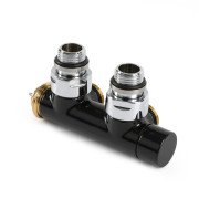 Вентиль Terma Cylinder інтегрований термостатичний кутовий з трубкою правий метал чорний TGZTCZ002