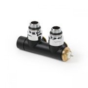 Вентиль Terma Cylinder інтегрований термостатичний кутовий з трубкою лівий метал чорний мат TGZTCM001