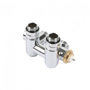 Вентиль Terma Cylinder комбінований інтегрований з трійником лівий метал хром TGZTCR021