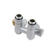 Вентиль Terma Cylinder комбінований інтегрований з трійником правий метал сатин TGZTST021