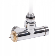 Вентиль Terma Cylinder інтегрований термостатичний кутовий із трубкою правий метал хром TGZTCR018