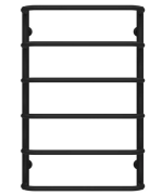 Сушка для рушників водяна Deffi Стандарт П6 400х800 нижнє підключення чорний C.SS.80.40.6.B.A