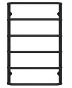 Сушка для рушників водяна Deffi Стандарт П6 400х800 бічне праве підключення чорний C.SS.80.40.6.B.C