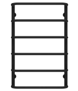 Сушка для рушників водяна Deffi Стандарт П6 500х800 бічне праве підключення чорний C.SS.80.50.6.B.C