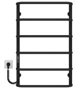 Електрична сушарка для рушників Deffi Стандарт П6 500х800 ліве підключення JD03 чорний C.SS.80.50.6.E.B.L.1