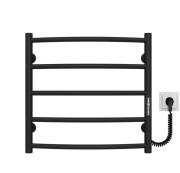 Електросушарка для рушників Deffi Класик П5 500х500 праве підключення JD03 чорний C.DK.50.50.5.E.B.R.1