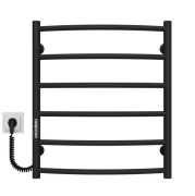 Електрична сушарка для рушників Deffi Класик П6 500х600 ліве підключення JD03 чорний C.DK.60.50.6.E.B.L.1