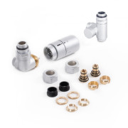 Комплект термостатичний Теrma трьохосьовий з інтегрованим трійником лівий латунь сатин WRZTCG4-ST