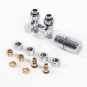 Комплект Теrma інтегрований запірний прямий латунь сатин WRZOSSC2-ST