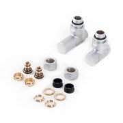 Комплект вентилів Теrma регулюючий трьохосьовий кутовий латунь сатин WRZRCK1-ST