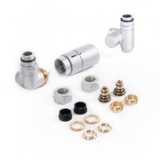 Комплект термостатичний Теrma трьохосьовий з інтегрованим трійником лівий латунь сатин WRZTCG4-ST