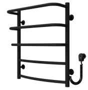 Електрична сушарка для рушників Deffi Каскад Дуга П5 500х600 праве підключення чорний C.KD.60.50.5.E.B.R.5