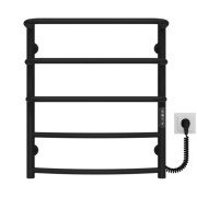 Електрична сушарка для рушників Deffi Каскад Дуга П5 500х600 праве підключення JD03 чорний C.KD.60.50.5.E.B.R.1