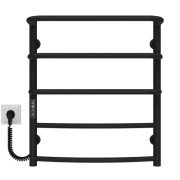 Електрична сушарка для рушників Deffi Каскад Дуга П5 400х600 ліве підключення JD03 чорний C.KD.60.40.5.E.B.L.1