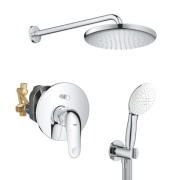 Душова система прихованого монтажу Grohe Euroeco з верхнім душем New Tempesta 250 хром UA2939200L