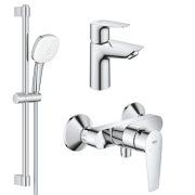 Комплект змішувачів для ванної Grohe BauEdge New 3 в 1 з душовим набором хром UA123208S1