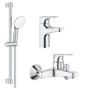 Комплект змішувачів для ванної Grohe BauFlow 3 в 1 з душовим набором хром UA121624S1