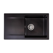 Мийка для кухні Sink Quality Ferrum 1KDO 77x45x21 з переливом нанограніт чорний FER.C.1KDO.X