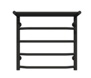 Полотенцесушитель водяной Deffi Трапеция с полкой П5 500х500 нижнее подключение черный C.TP.50.50.5.B.A