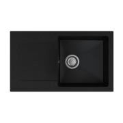 Мийка для кухні Sink Quality Ferrum 1KDO 77x45x21 з переливом нанограніт чорний з золотом FER.L.1KDO.X