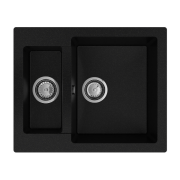 Мойка для кухни Sink Quality Ferrum 5KBO 60,5x49,5x21 с переливом наногранит черный с золотом FER.L.5KBO.X