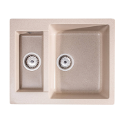 Мойка для кухни Sink Quality Ferrum 5KBO 60,5x49,5x21 с переливом наногранит бежевый FER.P.5KBO.X