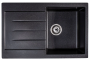 Мойка для кухни Sink Quality Realgar 1KDO 76,5x49x20,5 с переливом наногранит графит REA.G.1KDO.X