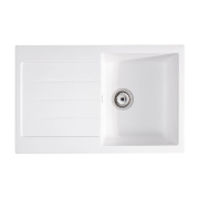 Мийка для кухні Sink Quality Realgar 1KDO 76,5x49x20,5 з переливом нанограніт білий REA.W.1KDO.X
