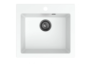 Мийка для кухні Sink Quality Ferrum IK 50 49x45x20,5 з переливом нанограніт білий FER.W.1K50.X