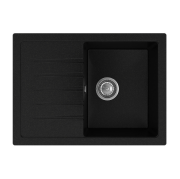 Мойка для кухни Sink Quality Titanite 1KKO 68x49,5x21,5 с переливом наногранит черный с золотом TIT.L.1KKO.X