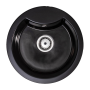 Мийка для кухні Sink Quality Azurite 1KBO 49x49x14,2 з переливом нанограніт чорний AZU.C.1KBO.X
