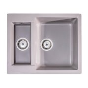 Мийка для кухні Sink Quality Ferrum 5KBO 60,5x49,5x21 з переливом нанограніт сірий FER.D.5KBO.X