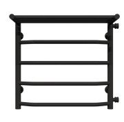 Сушка для рушників водяна Deffi Трапеція з полицею П5 500х500 бічне праве підключення чорний C.TP.50.50.5.B.C