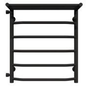 Сушка для рушників водяна Deffi Трапеція з полицею П6 500х600 бічне ліве підключення чорний C.TP.60.50.6.B.B