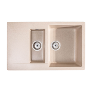 Мийка для кухні Sink Quality Ferrum 5KKO 79,5х49,5х21 з переливом нанограніт бежевий FER.P.5KKO.X