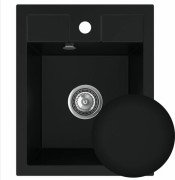 Мойка для кухни Sink Quality Ferrum IK 40 40x50x19,5 с переливом наногранит черный FER.C.1K40.X