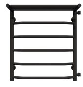 Сушка для рушників водяна Deffi Трапеція з полицею П6 500х600 бічне праве підключення чорний C.TP.60.50.6.B.C