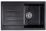 Мийка для кухні Sink Quality Realgar 1KDO 76,5x49x20,5 з переливом нанограніт графіт REA.G.1KDO.X