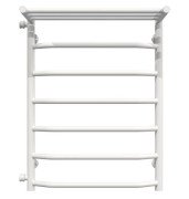 Полотенцесушитель водяной Deffi Трапеция с полкой П7 500х700 боковое левое подключение белый C.TP.70.50.7.W.B